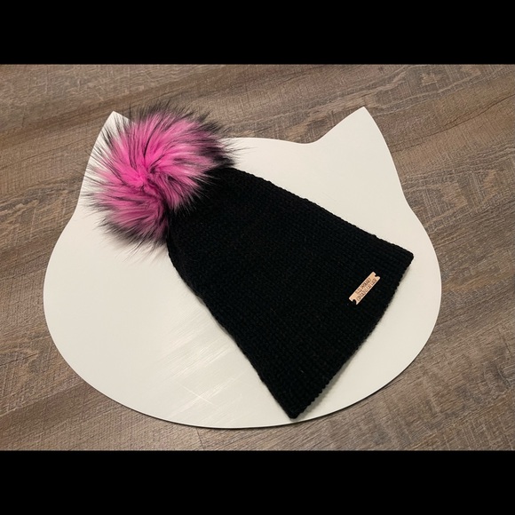 Handmade Neon Pom Pom winter beanie. Cat lady ‘Probably contains cat hair’ hat. - Picture 3 of 6